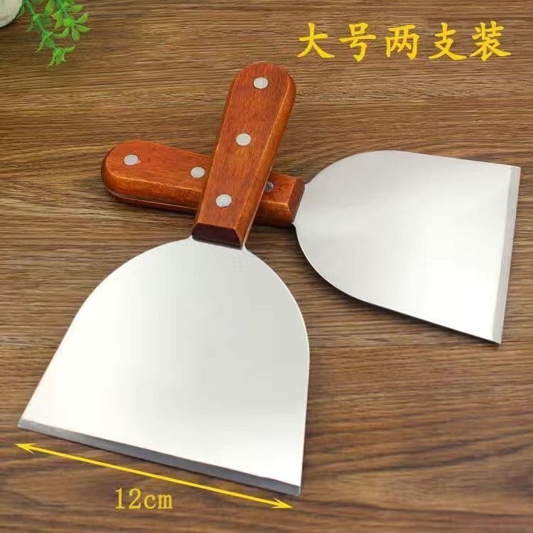 Commercial Stainless Steel Flat Spatula for Grain Pancake, Pizza Tool, Hand-Grabbed Pancake, Fried Yogurt, Grilled Cold Noodles