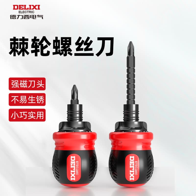 Delixi Electric ratchet screwdriver dual-use telescopic special-shaped bits cross flat small screwdriver set