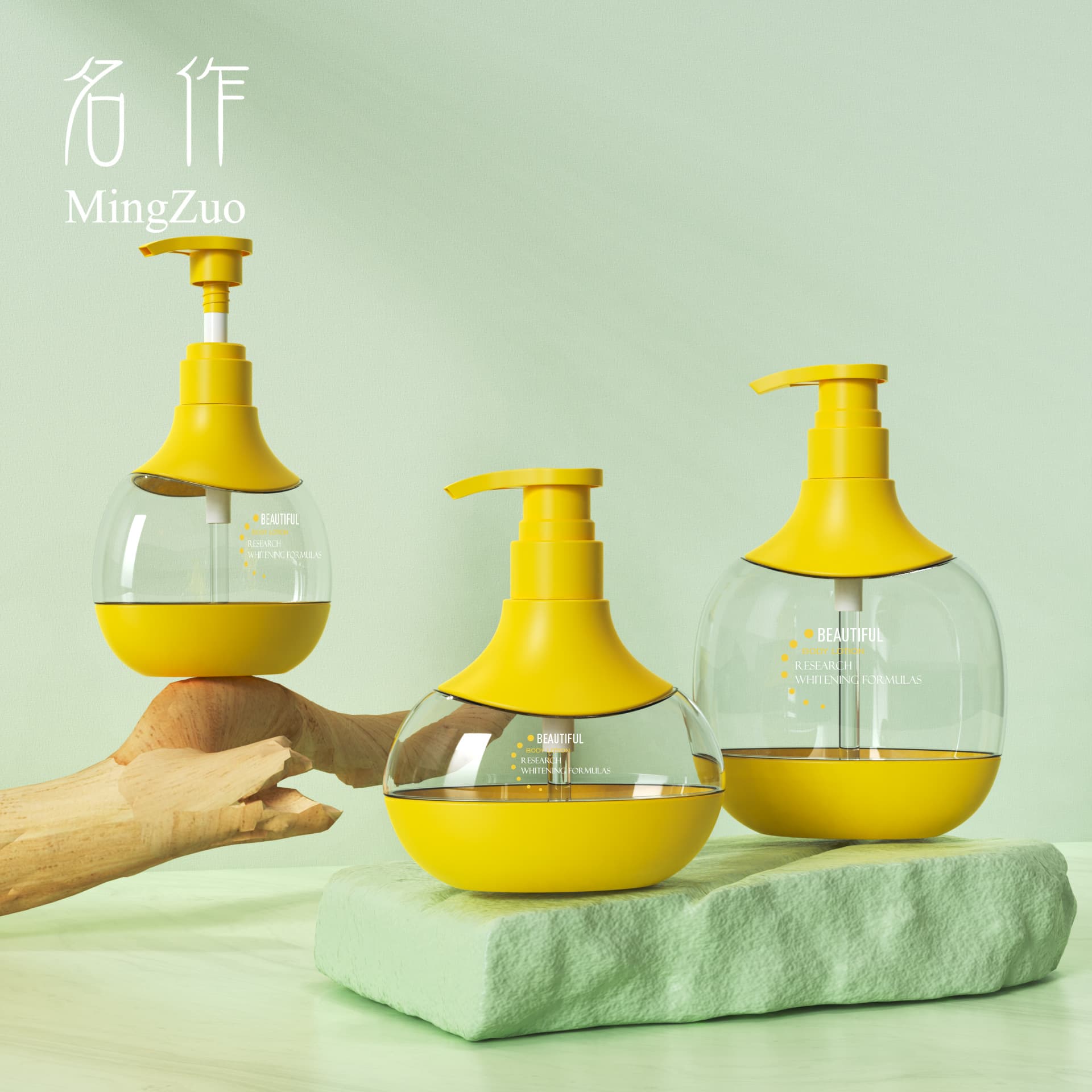 Spot 300ml card shoulder light luxury lotion bottle 400 500ml round shower gel skin care bottle Lotion bottle