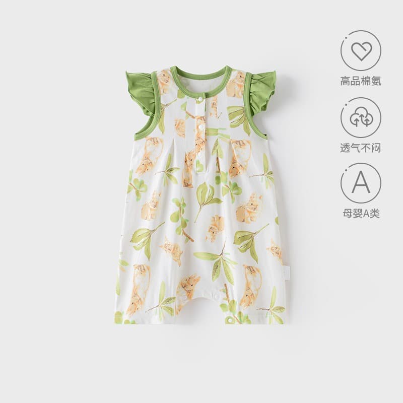 Newborn Baby Clothes A-Class Boys and Girls Vest Bodysuit Seamless Baby Outdoor Crawling Suit Sleeveless Summer Wear