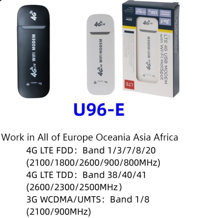 4G LTE Wireless Internet Card, Car Portable WiFi Supporting 1.3.7.8.20.38.40 UFI Terminal with SIM Card