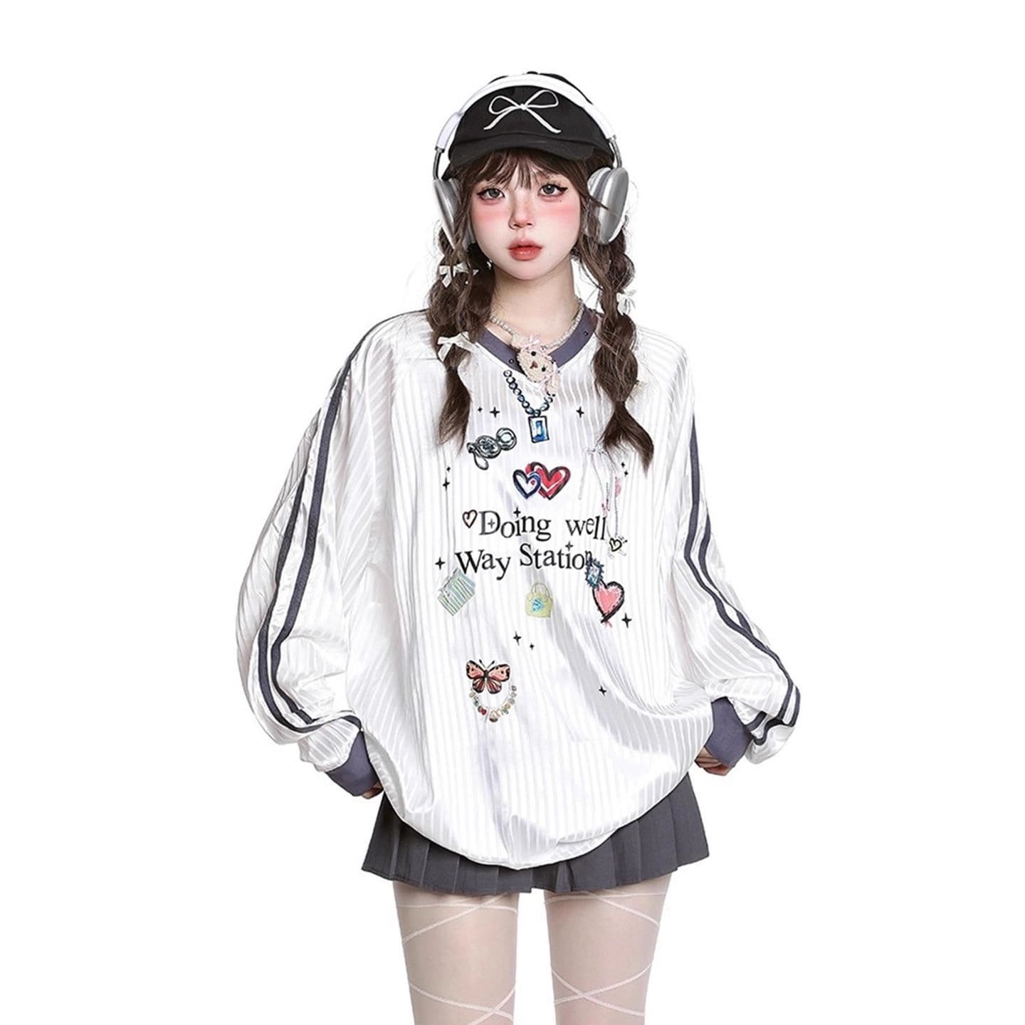 Jersey Casual V-Neck T-Shirt Sweatshirt Versatile Mid-Length New Women's Autumn Winter Loose Cover Long Sleeve Cross-Border Wholesale