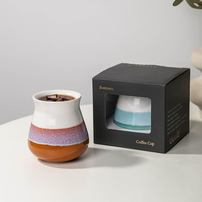 Double Layer Hand Brew Coffee Cup Ceramic Tasting Cup Italian Style Espresso Sensory Aroma Kiln-Transformed Malon Color Coffee Cup