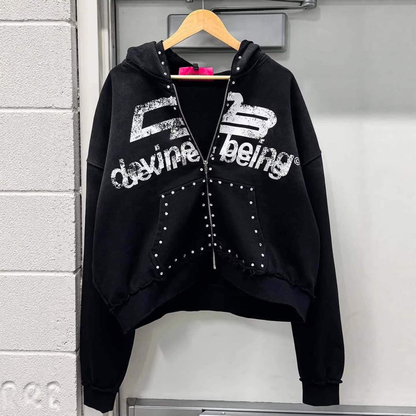 2026 Washed Fashion Printed Vintage Ins Street Trend Zip-Up Hoodie Y2K European American Cross-Border Lulu Sweatshirt