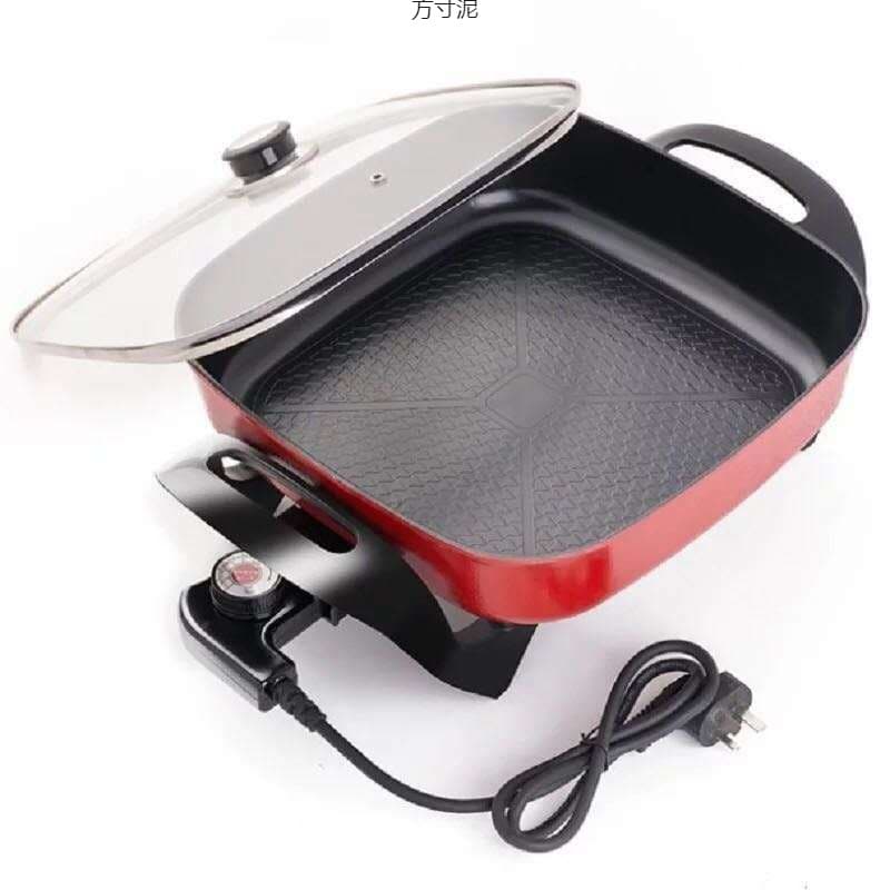 Multi-functional Electric Wok for Home and Student Dormitories, Non-stick Electric Hot Pot with Integrated Cooking and Rice Boiling, Compact Design