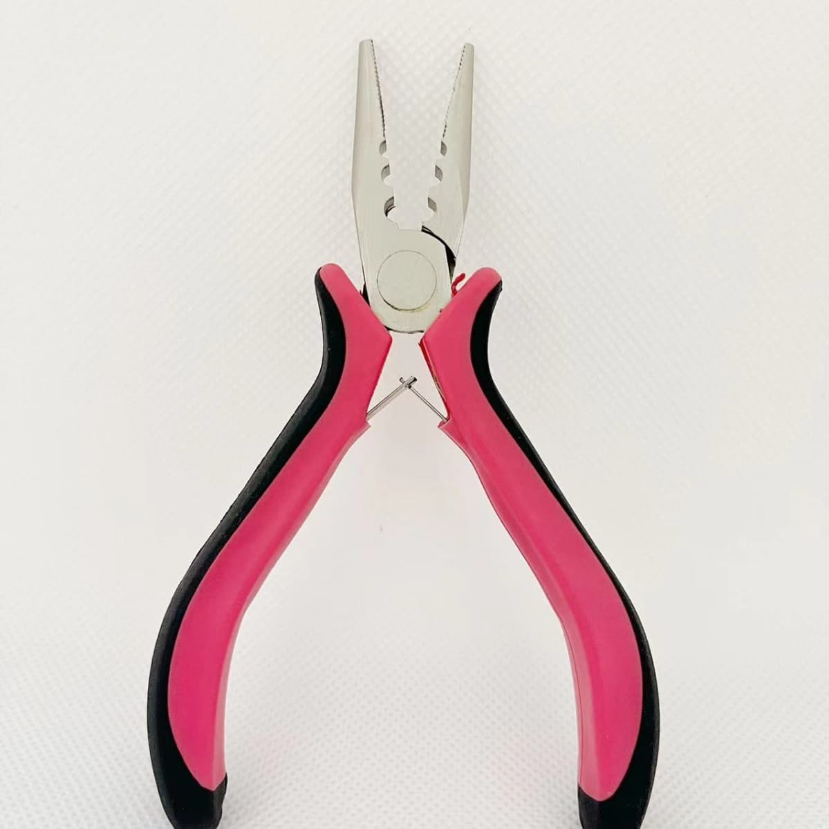 Amazon Hot Selling Hair Extension Pliers, Nickel-Plated Three-Hole Pliers, Rust-Resistant, Pink Handle, Three-Hole Hair Extension Pliers