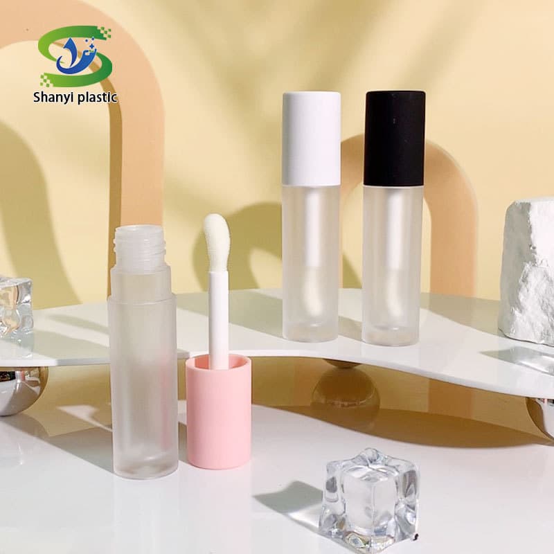 Shanyi New Round Transparent Frosted Lip Gloss Tube Empty Tube Premium Feel Plastic Lip Gloss Tube Cosmetic Packaging Material