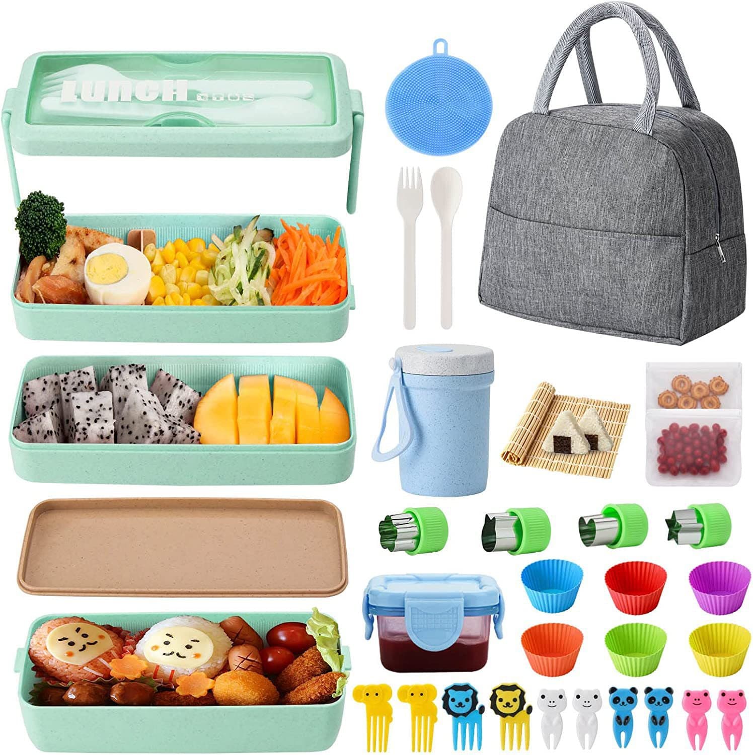 Amazon 29-piece Japanese lunch box set, insulated bag, sealed bag, vegetable cut lunch box set