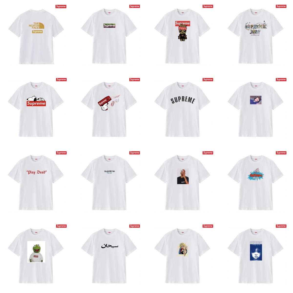 Supreme Internet celebrity Snoopy printed pure cotton short-sleeved American men and women retro summer round neck loose couple T