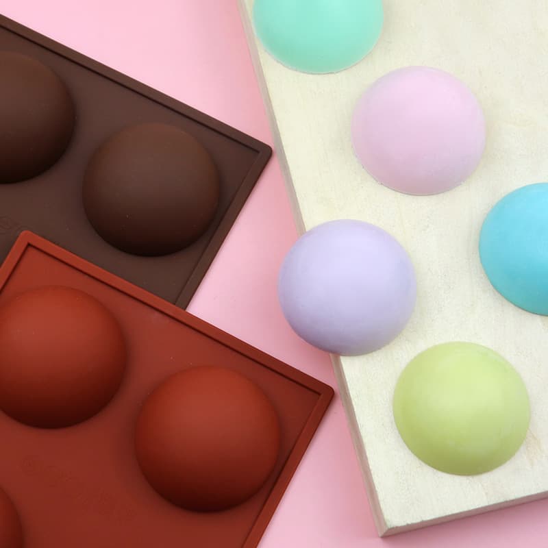 Xunwei 6-Connected Semi-Circular Silicone Cake Mold Silicone Mooncake Mold Silicone Cake Mold Handmade Soap Mold DIY Baking