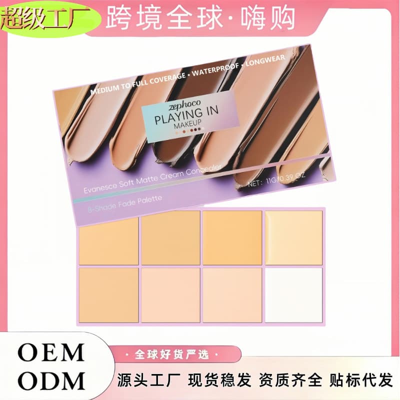 Soft Matte Cream Concealer 8-Shade Fade Palette Light Concealer