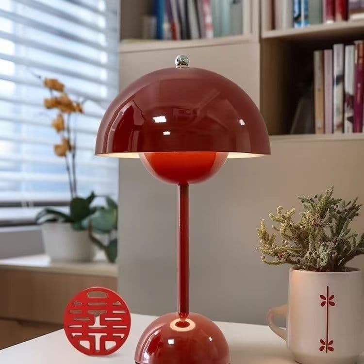 Wedding Lamp for Bridal Room Bedside Long-Lasting Light, Set of 2 Wedding Dowry Gift for Newlyweds, Bedroom Newlywed Gift, Wine Red Lamp