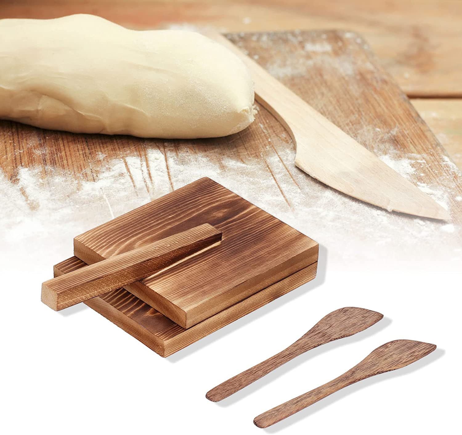 Kitchen wooden cake press wooden tortilla machine dumpling skin press solid wood dumpling skin press mold
