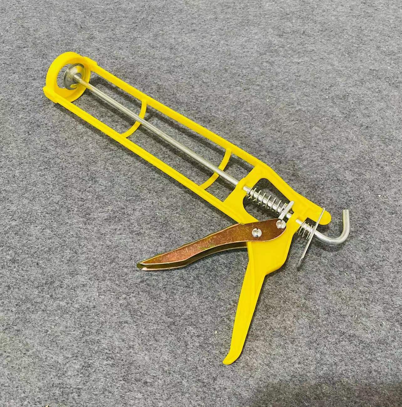 Plastic Glass Caulking Gun, Yellow Small Dual-Column Hard Adhesive Caulking Gun, Structural Soft Caulking Gun, Grout Tool