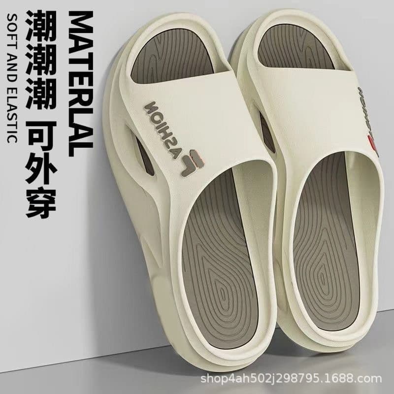 Men's Slippers High Appearance Soft Sole Cloud-Like Comfort Bathroom Slippers 2024 New Summer Outdoor Ins Fashion