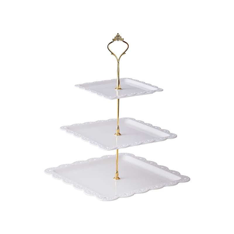 Nordic Style Dessert Plate 3-Tier Fruit Tray Birthday Party Snack Dessert Plate Stand Dried Fruit Plate Light Luxury Cake Stand Tabletop Display
