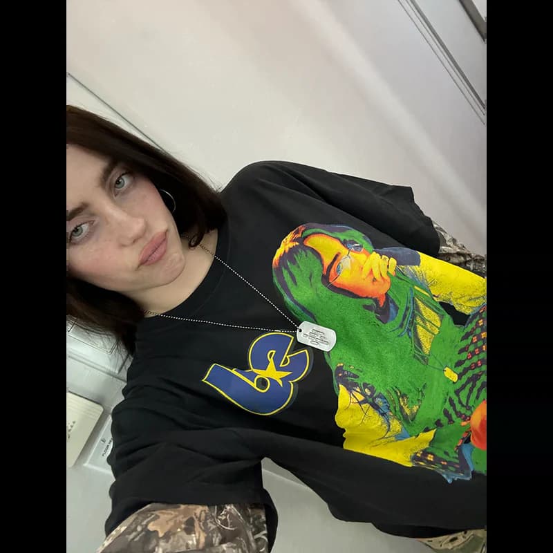 Cross-border Billie Eilish Merch HIT ME HARD AND SOFT Camouflage Long Sleeve Two-Layer T-Shirt