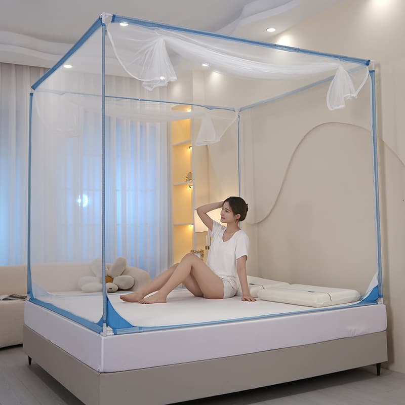 Custom Simple Self-Connecting Frame Mosquito Net 1.8m Bed Home Children Mosquito Net 1.5m Bed Anti-Fall Class A Net