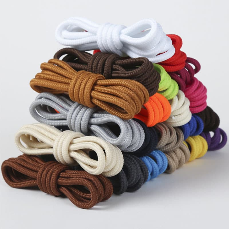 Colorful sports shoelaces flat bottom high-top bean shoes tie rope round shoelaces with Korean white long golden waist rope