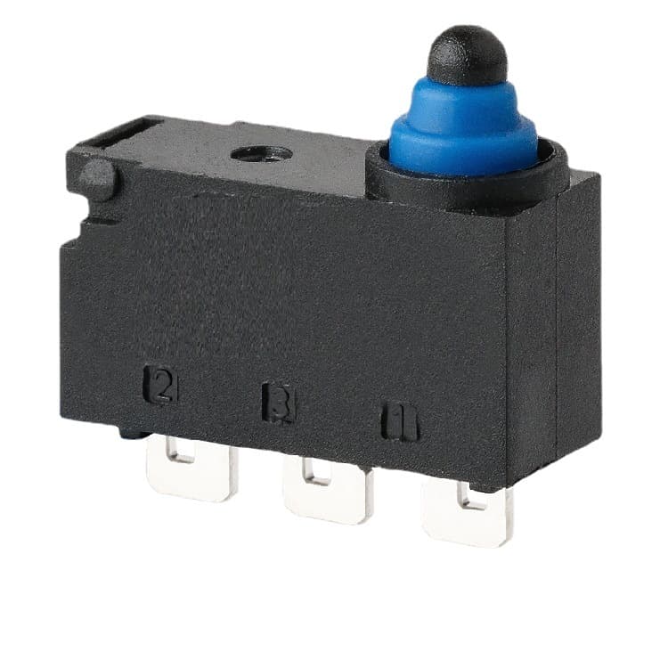 High-Quality Electrical Appliance Micro Switch, Small Waterproof Micro Switch 3-Pin, Black Button Travel Switch