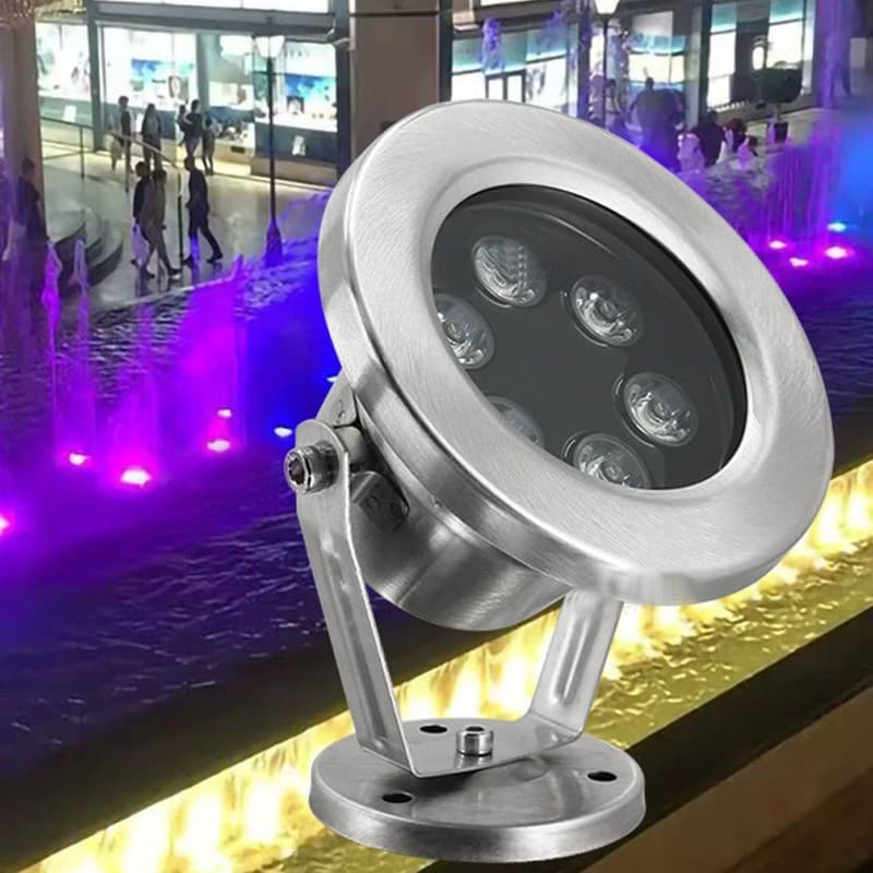 led stainless steel waterproof underwater light pool ip68 fountain spotlight RGB underwater scenic pool landscape fountain light
