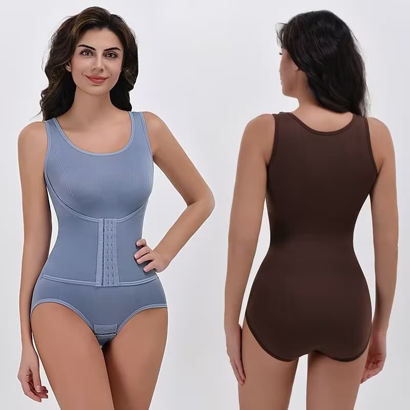 Cross-border Large Size Bodysuit Shapewear with Buckles, One-piece Firm Control, Waist Trainer, Triangle Style