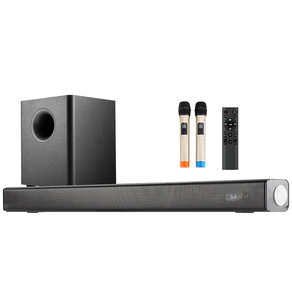 TV Soundbar Home Theater KTV Bluetooth Speaker Soundbar Wireless Microphone