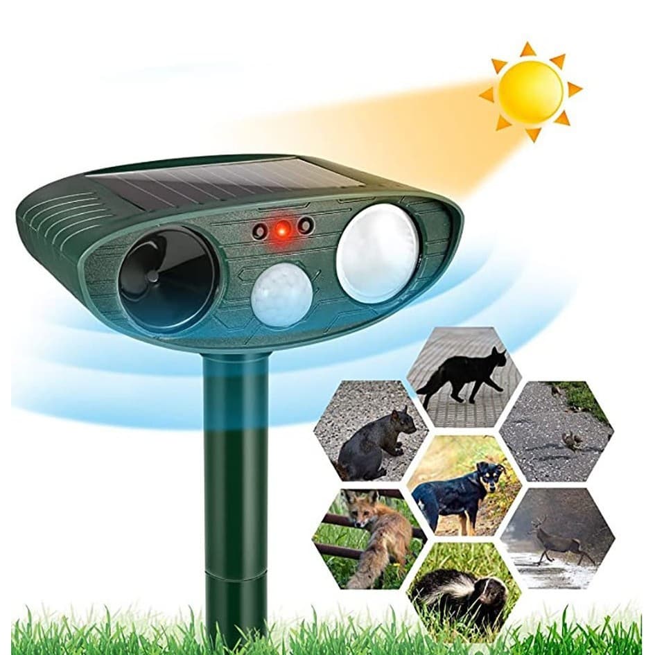 Solar Powered Ultrasonic Wave Arc Shaped Outdoor Garden Pest Repeller for Birds Snakes And Dogs Apple Orchard Animal Deterrent