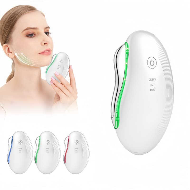 Cross-Border New Facial Massager, EMS Beauty Device with Heating and Gua Sha Functions