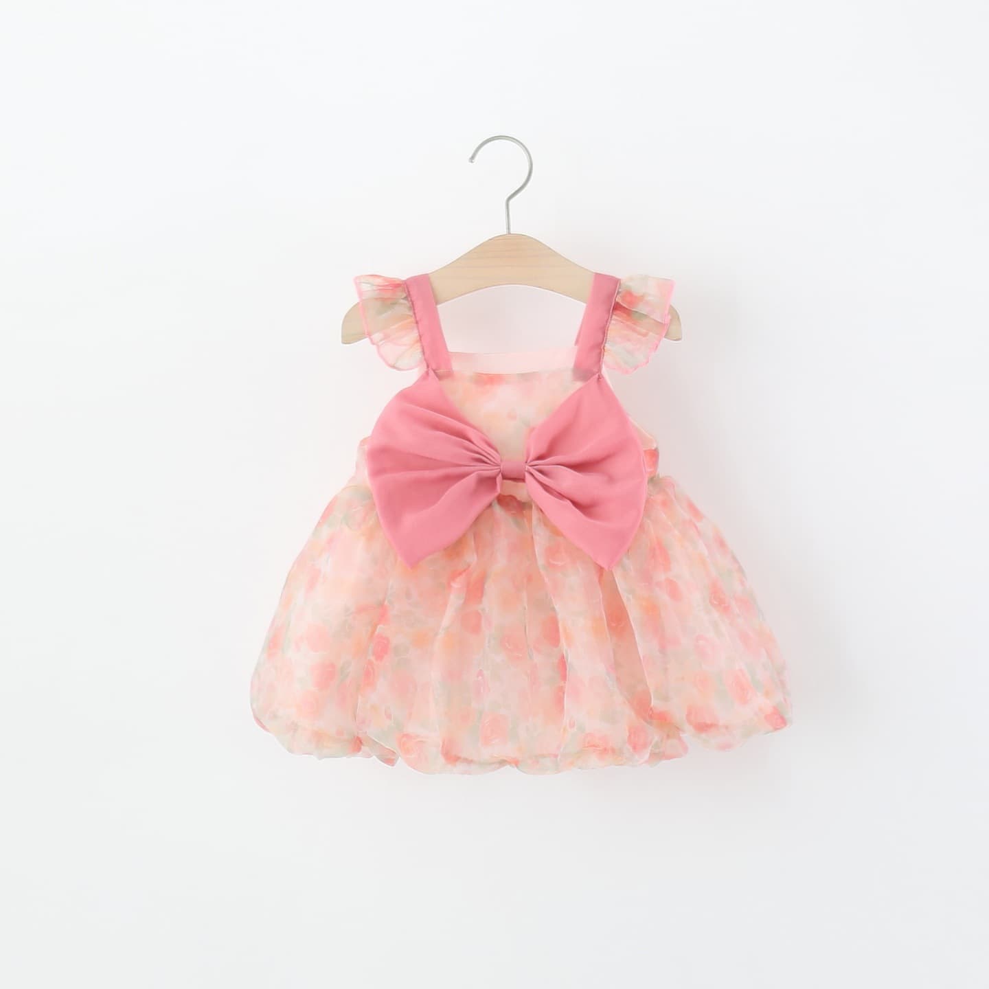 Girls Summer Dress Baby Toddler Floral Butterfly Bubble Princess Dress Kids Clothing