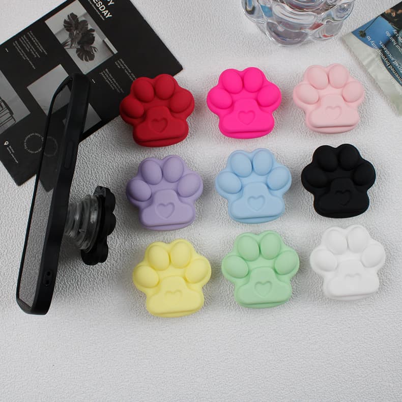 Cute cartoon silicone cat claw transparent airbag holder mobile phone support frame lazy mobile phone holder portable holder