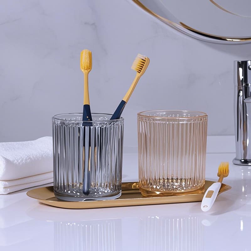 Hotel room glass mouthwash cup home creative vertical pattern couple brushing cup toothbrush cup inn water cup wash cup