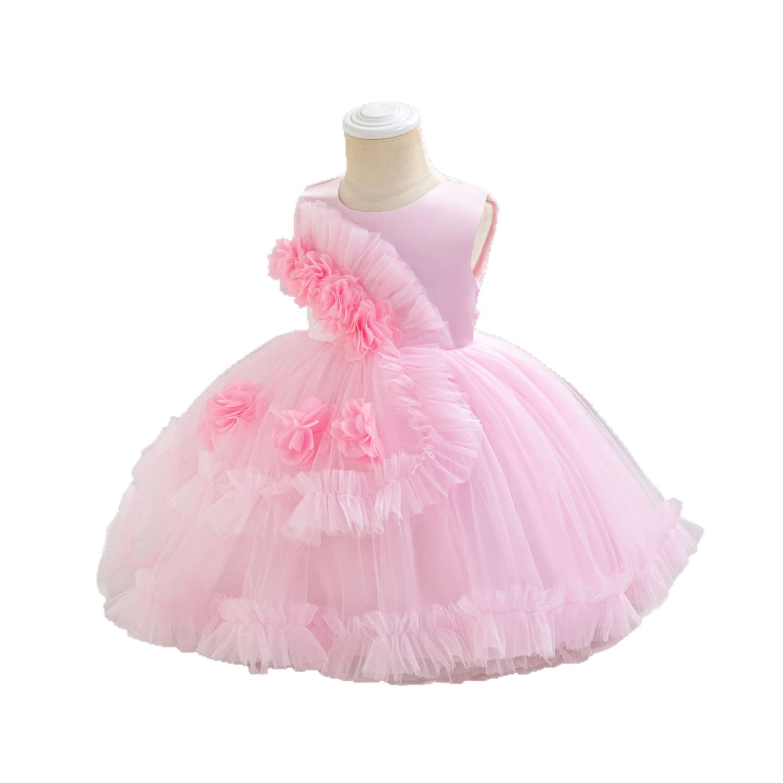 Cross-border Stock Girls Princess Dress Tulle Cake Skirt Birthday Evening Gown Kids Dress