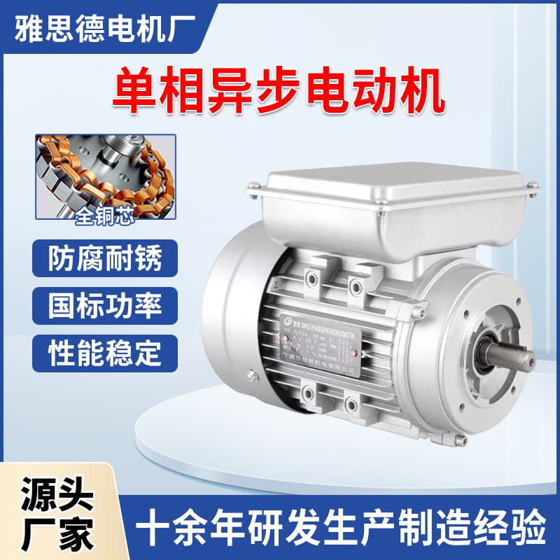 Single-Phase Aluminum Housing Motor 0.75/1.1/1.5/2.2KW with RV Gearbox 220V Motor