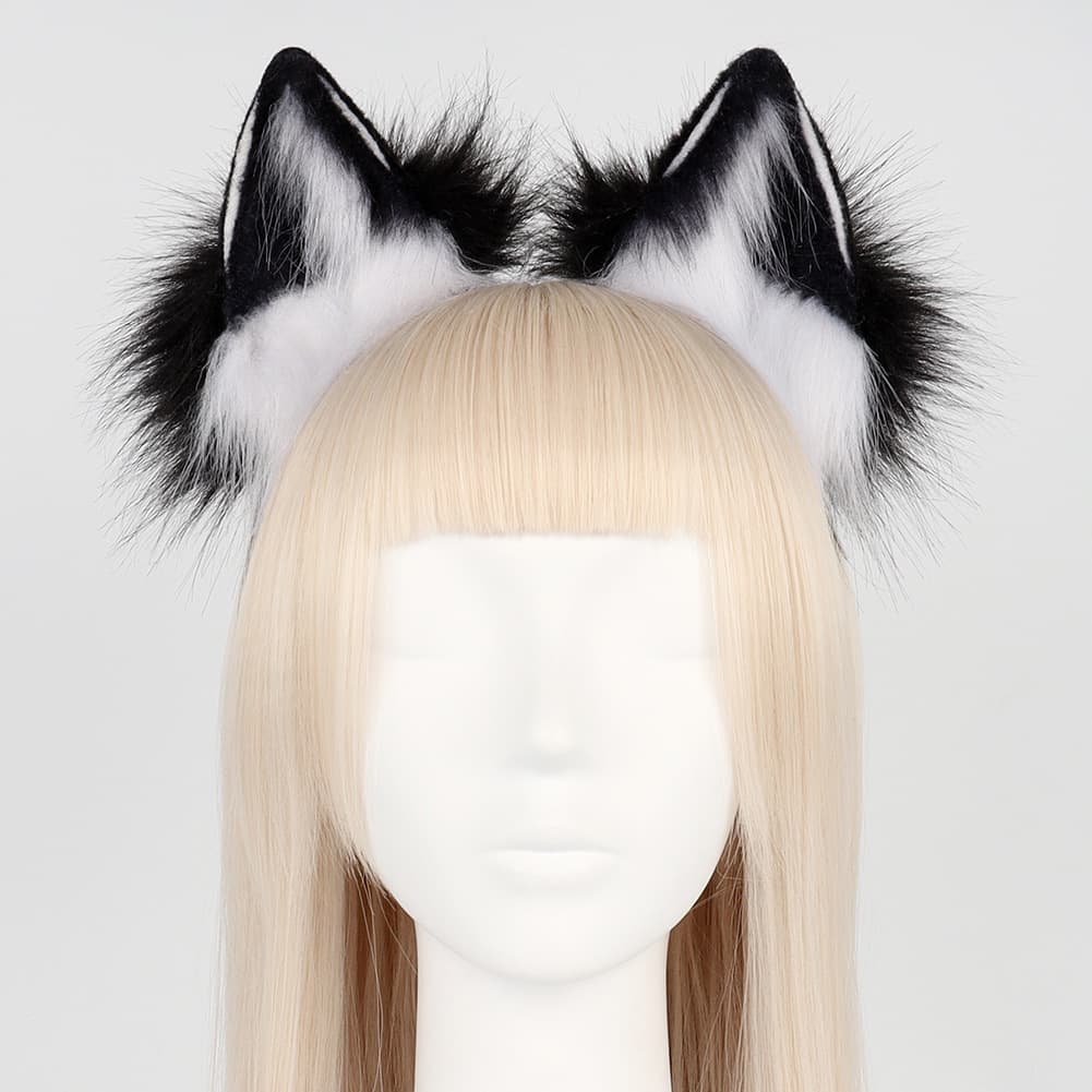 Halloween Amazon European and American handmade adjustable animal ear headdress cosplay realistic fox ear hair clip accessory