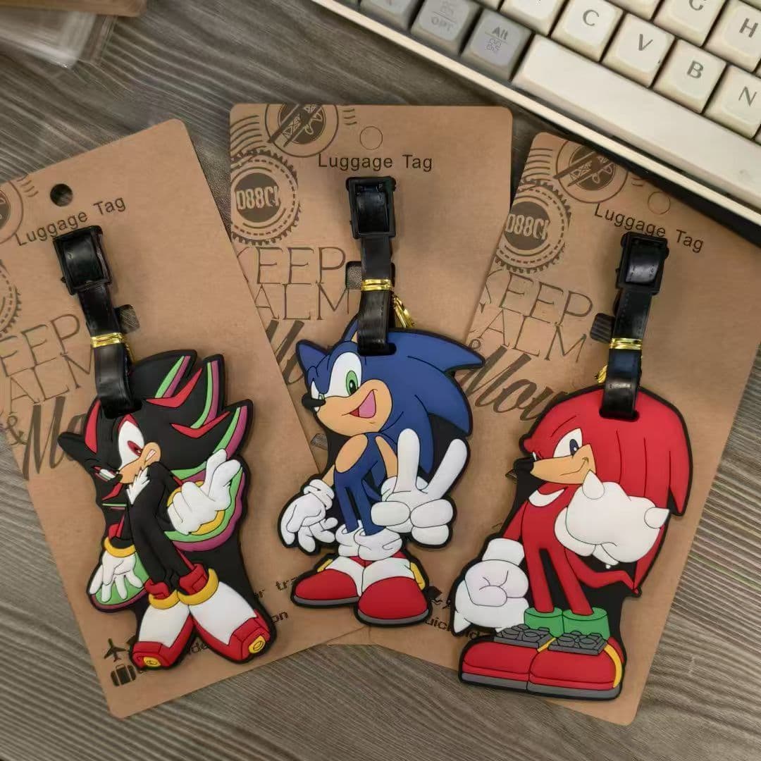 Creative travel supplies Sonic the Hedgehog luggage tag PVC boarding pass checked luggage backpack pendant jewelry Q