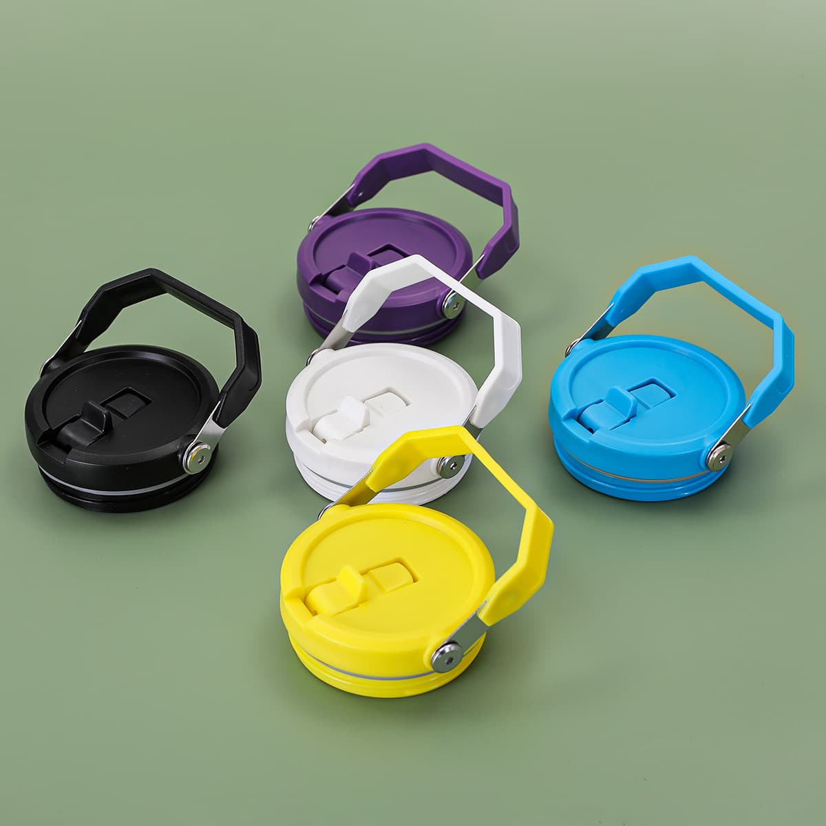 New Threaded Portable Folding Single Drink Lid 40oz Car Cup Lid Portable Sealed Leak-proof Plastic Lid Wholesale