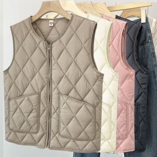 Plus Size Autumn/Winter Cotton Down Vest for Women, New Lightweight Enlarged Inner Liner Vest, Warm Thermal Layering Vest