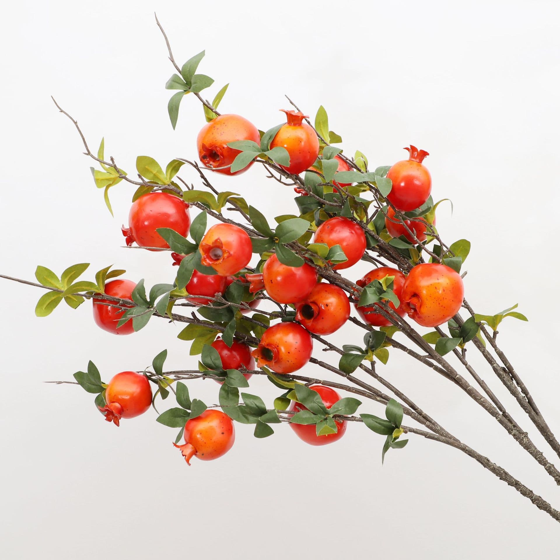 Artificial Flower Pomegranate Persimmon Fruit Fake Flower Decoration Living Room Entryway Ornament Flower Branch Vase Floor Dried Bouquet