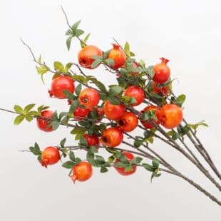 Artificial Flower Pomegranate Fruit Persimmon Fruit Fake Flower Decoration Living Room Entrance Ornament Flower Branch Insert Vase Floor Dried Flower Bouquet