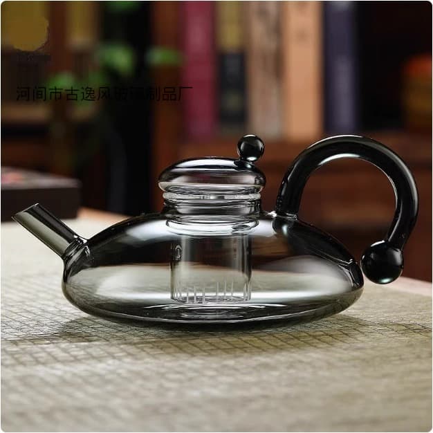 Custom Nordic Style Transparent Glass Teapot, Black Tea, Flower Tea, Water Separation, Mouse Tail Teapot, Mouse Tail Cup