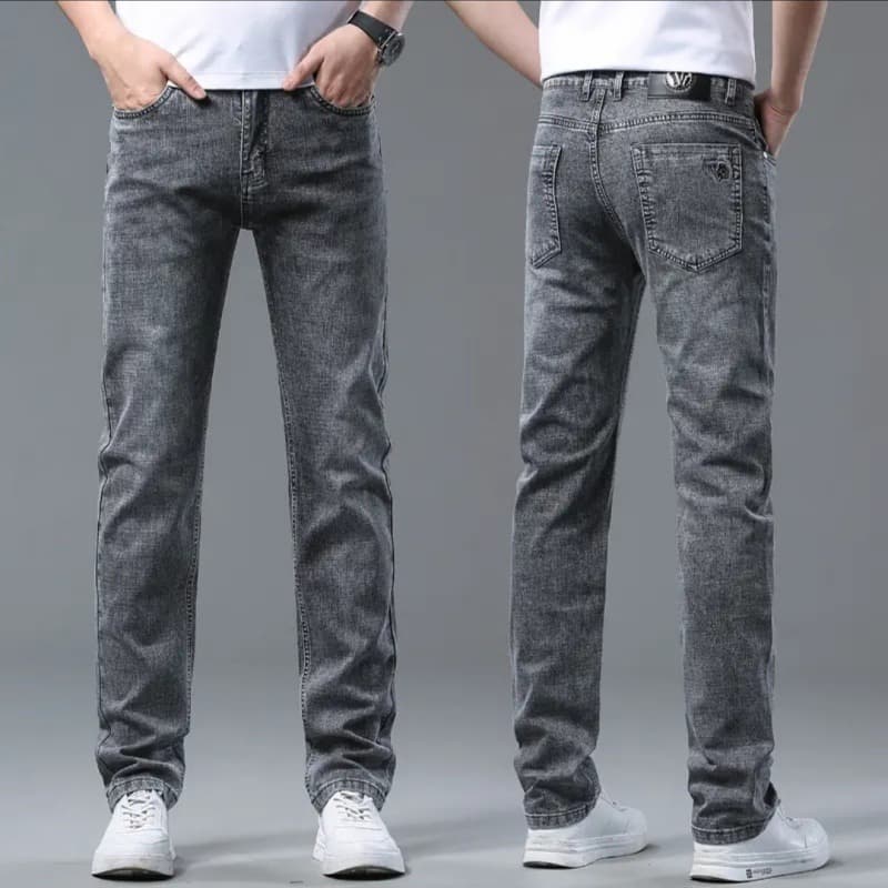 Cross-border trade jeans for men, trendy and fashionable straight-leg pants for young and middle-aged, Korean-style men's trousers, factory wholesale
