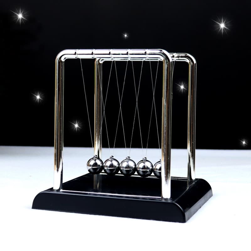 Newton's Cradle Physics Pendulum Gravity Swing Inertia Balance Single Wave Experiment Desktop Stress Relief Balls