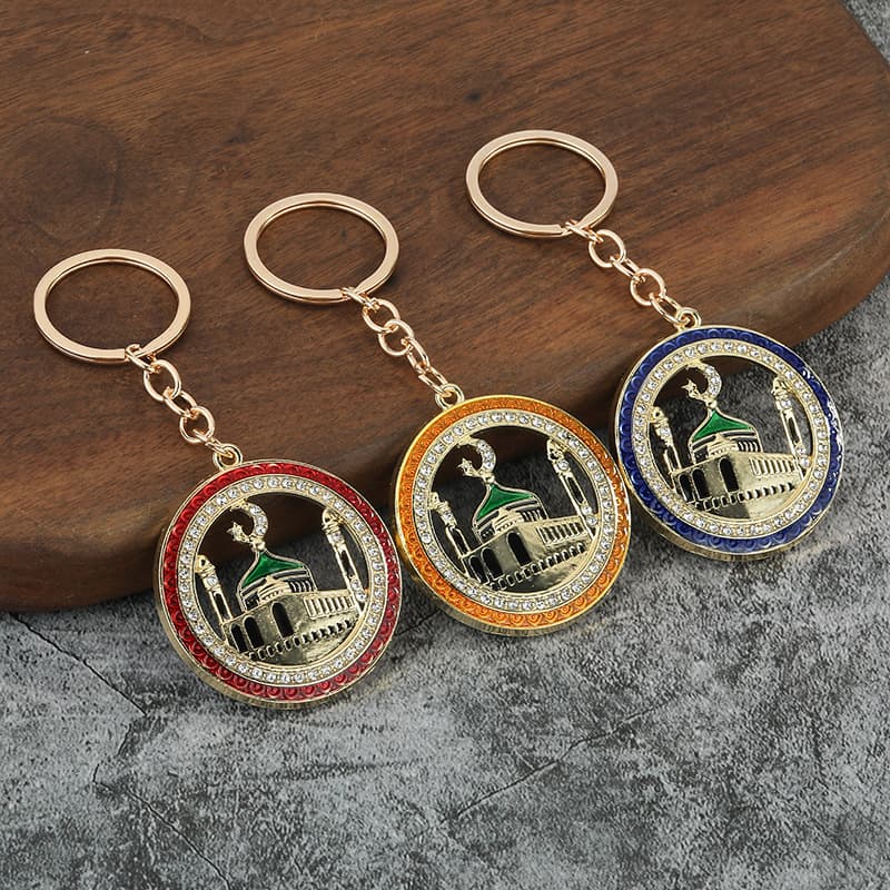 Cross-border Hot-selling House Keychain Pendant Cute Bag Charm Gold-plated Rhinestone Keychain Gift Factory Direct Sale