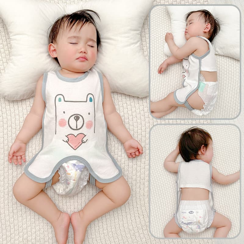 Baby Belly Wrap Summer Thin Cotton Unisex Half-Back with Legs Newborn Belly Protection Vest Style Four Seasons