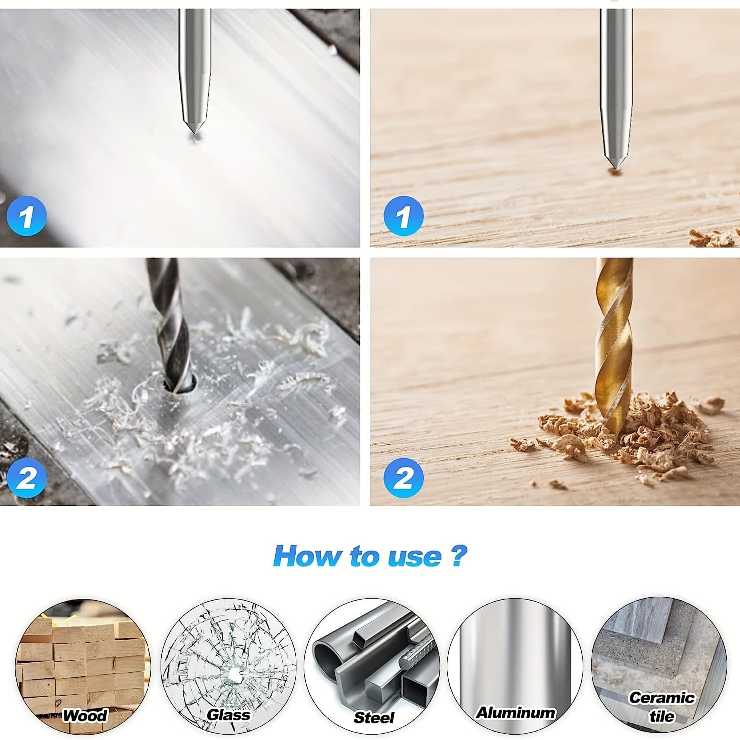 5-Inch Automatic Center Punch Heavy Duty Steel Spring Loaded Punch with Adjustable Tension Glass Window Breaker Tool