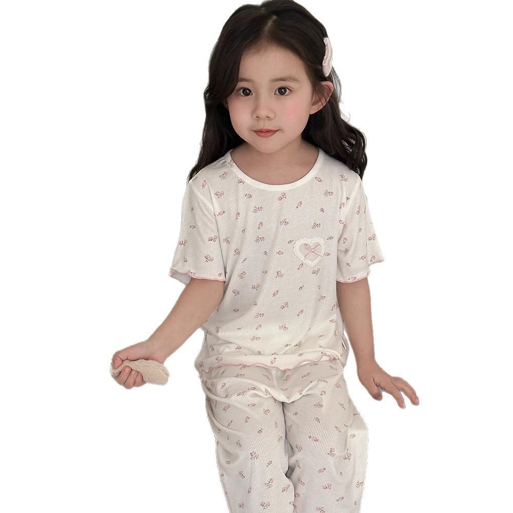 Girls' Summer Modal Seamless Sweet and Cute Children's Pajama Set 2026 Princess Style Air Conditioning Wear
