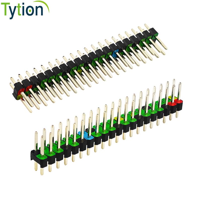 Raspberry Pi development board color printed double row straight pin GPIO pin header 2*20P copper pin gold-plated 2.54MM spacing