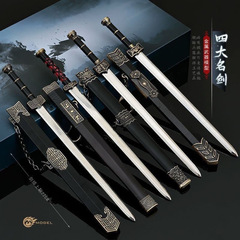 Animation peripheral weapon model crafts ornaments Qin Shihuang Han sword Ruyi sword Yue Wang Goujian 22CM with sheath for play