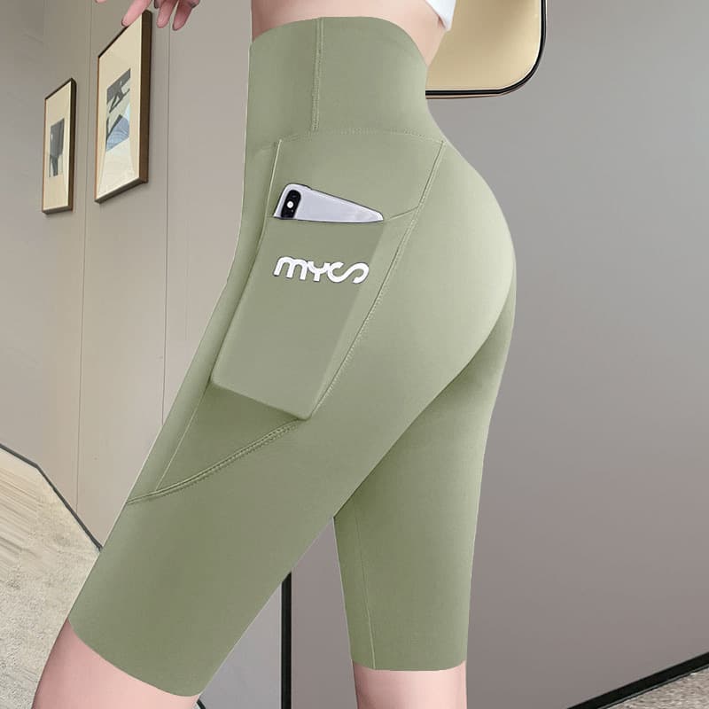 Five-Pocket Side Shark Shorts Summer Thin Women's Breathable High-Waist Cycling No VPL Base Barbie Pants